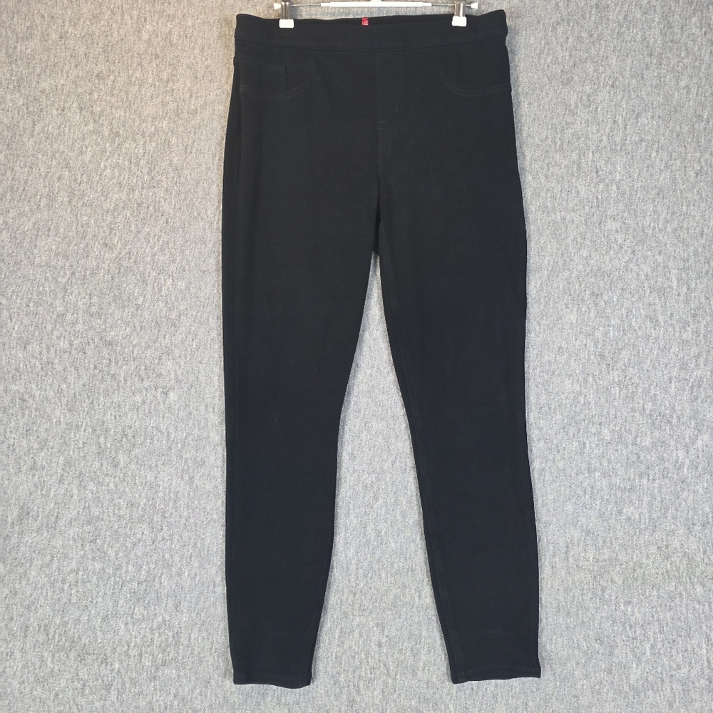 Spanx Textured Knit Leggings Pants Black Smoothing Shaping Wmn's XL